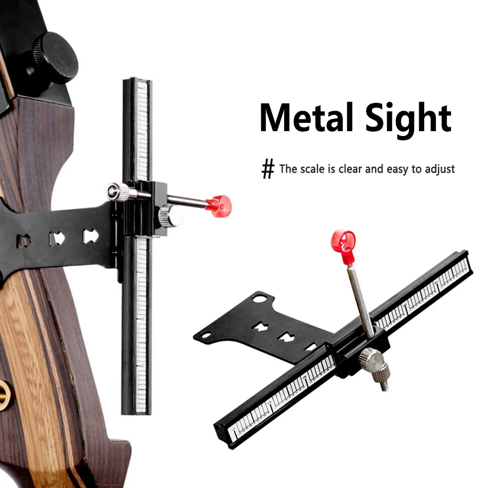 

Archery Sight Aluminum Alloy Bow Sight with Ruler Assisted Aiming for Recurve Bow Hunting Bow Target Shooting Games Accessories