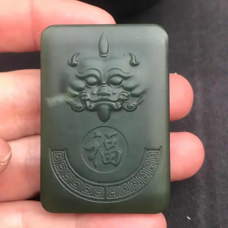

Send Certificate Natural Hetian Green Jade Lucky Pixiu Pendant Necklace Men Women Brave Troops Fengshui Charms Lucky Amulet Gift