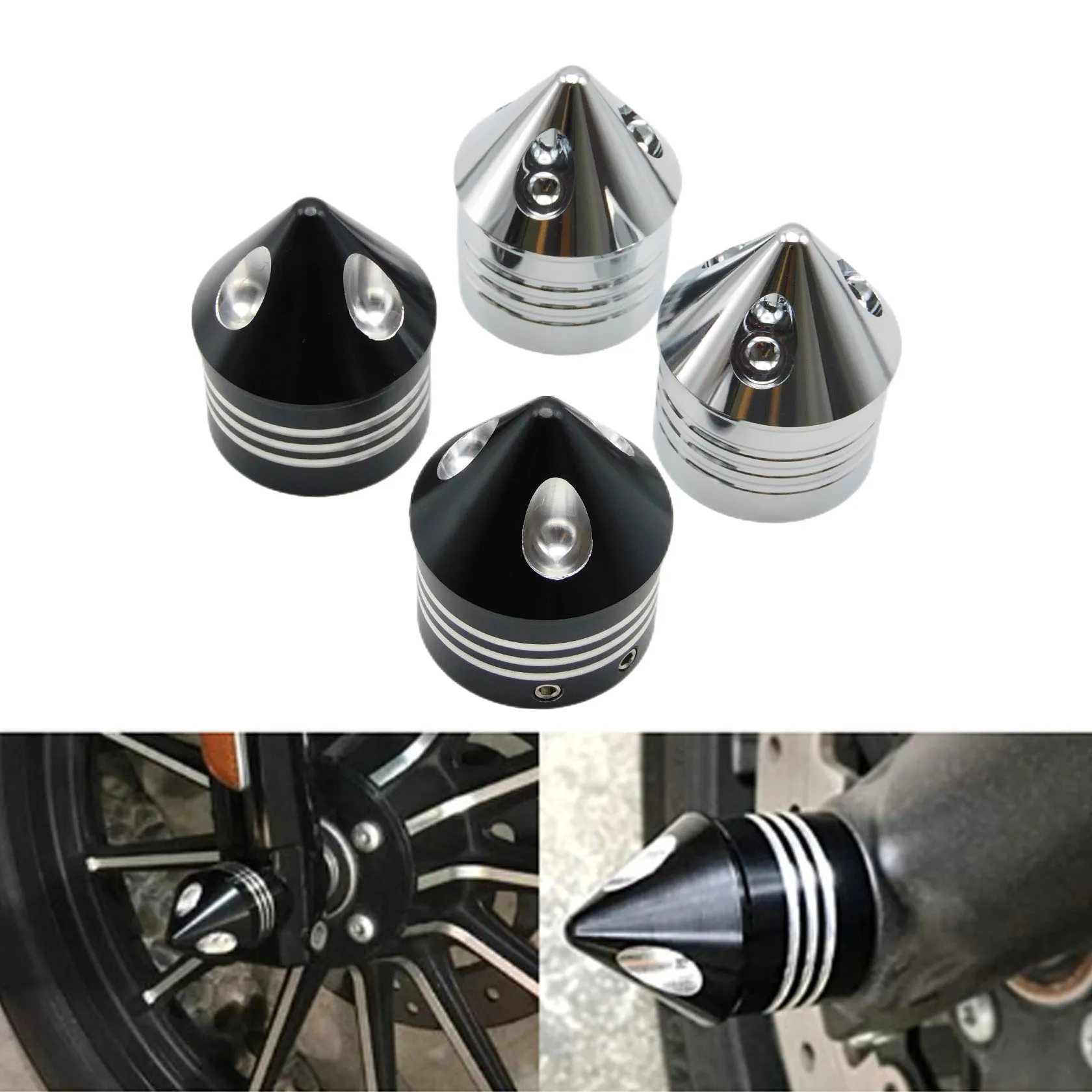 2 шт. колпачки для передней оси CNC Harley Sportster 883 1200 Dyna VRSCA V Rod Touring Softail - купить по