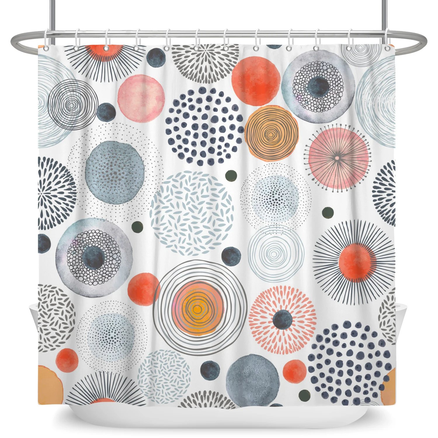

Flower Shower Curtains Bath Curtain Classic Fabric Shower Curtain With Hooks Funny Waterproof Fabric Bathroom Accessories