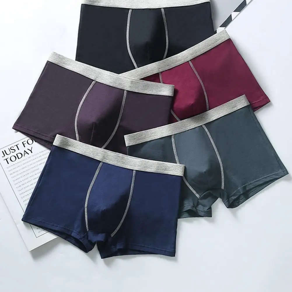 

2022 New Men's Panties Man Undrewear Contrast Colors Plus Size Soft Breathable Male Briefs for Sleeping