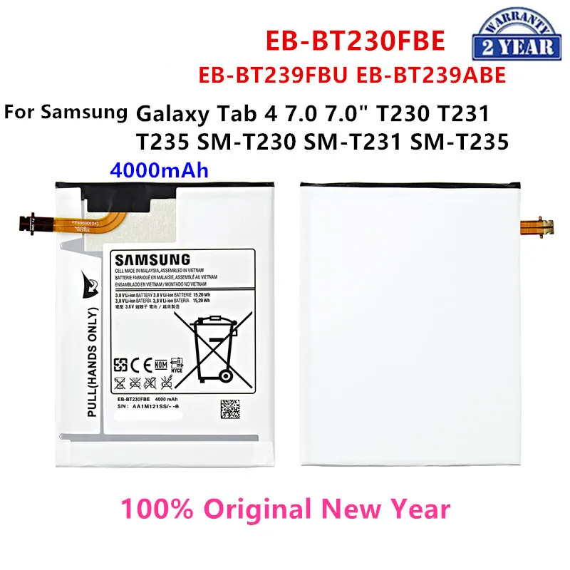 

100% Orginal Tablet EB-BT230FBE EB-BT239FBU EB-BT239ABE 4000mAh Battery For Samsung Galaxy Tab 4 7.0" SM-T230 SM-T231 SM-T235