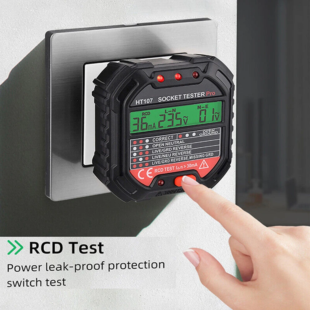 

Voltage Detector Socket Tester Multifunctional Outlet Circuit Outlet Tester Polarity Tester UK/EU Plug Detector
