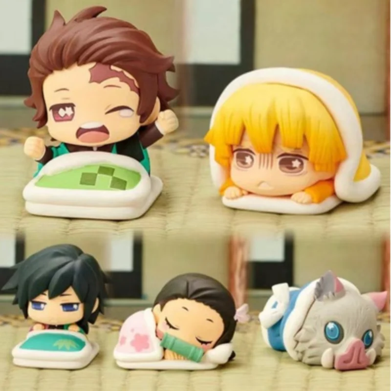 Аниме фигурки рассекающих демонов Tomioka Giyuu Agatsuma Zenitsu Kamado Tanjirou Nezuko Hashibira Inosuke Спящая