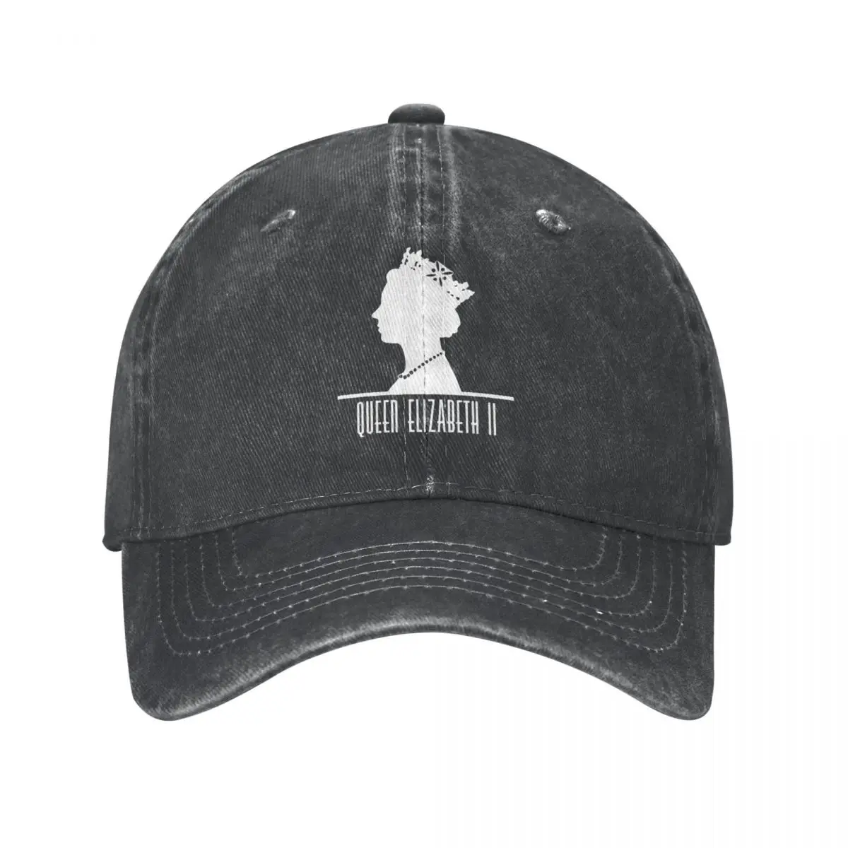 

Queen Elizabeth II Silhouette Men Women Baseball Caps Distressed Denim Caps Hat Retro Outdoor Workouts Gift Sun Cap