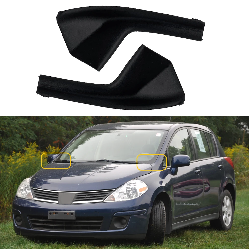 

Pair Car Front Side Cowl Grille Outer Extension Trim for Nissan Versa Sedan Hatchback 2007-2011 windshield trim gasket