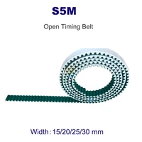 1 20meters s5m open timing belt width 15 20 25 30mm white polyurethane with steel wire pu synchronous belt flat top arc teeth