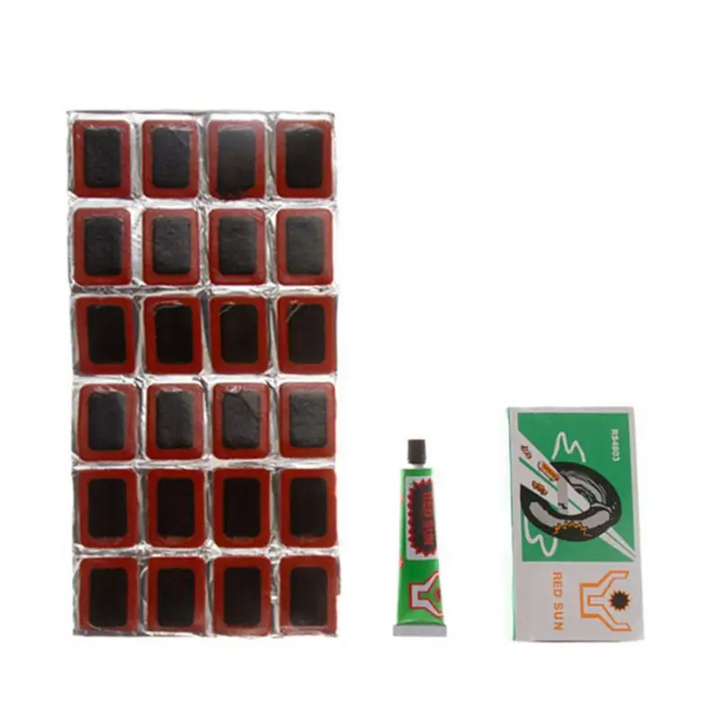 

48 Pcs/24pcs1 Glue Bicycle Bike Tire Tyre Rubber Patch Piece With Glue Cycling Puncture Motorcycle Car Tires Repair Tools