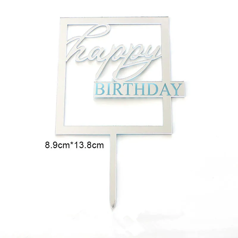 

Новые цифровые топперы для торта «С Днем Рождения», золотые высококачественные акриловые детские топперы для торта на день рождения, украшение для детского душа