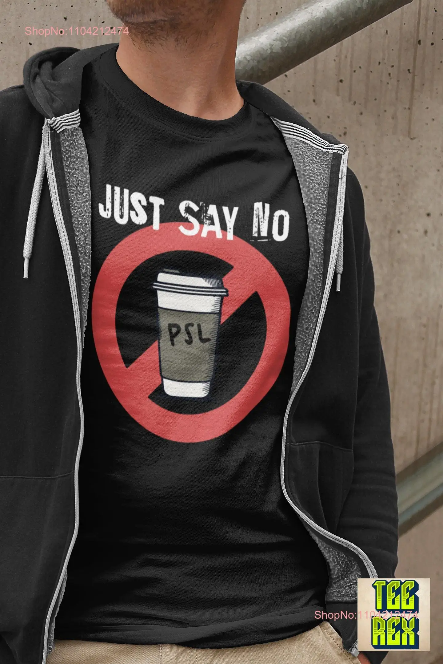 Осенняя футболка с тыквой и латте Просто скажи нет забавный топ для любителей