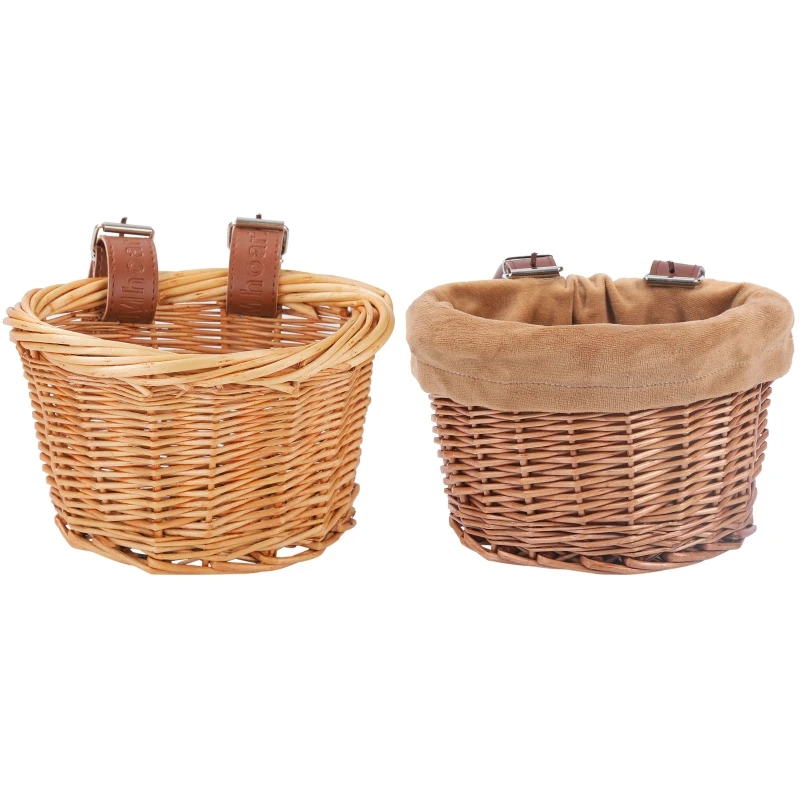 

Wicker Bike Basket Cargo Bag Child Bicycle Front Handlebar Mount Basket Drop Shipping