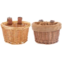 wicker bike basket cargo bag child bicycle front handlebar mount basket drop shipping