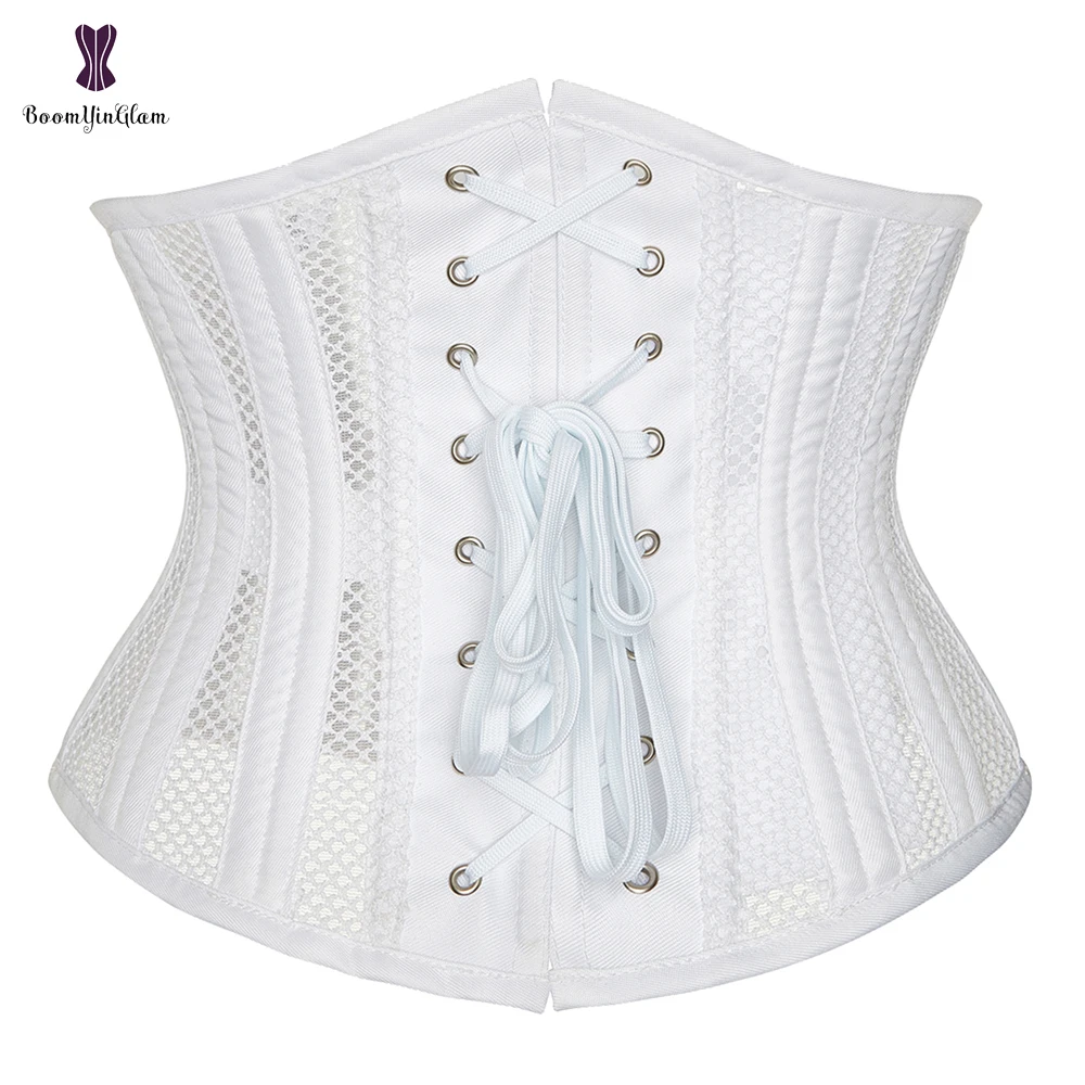 Underbust Corset Women's Steel Boned Short Torso Breathable Mesh Waist Cincher Waspie Corset for Weight