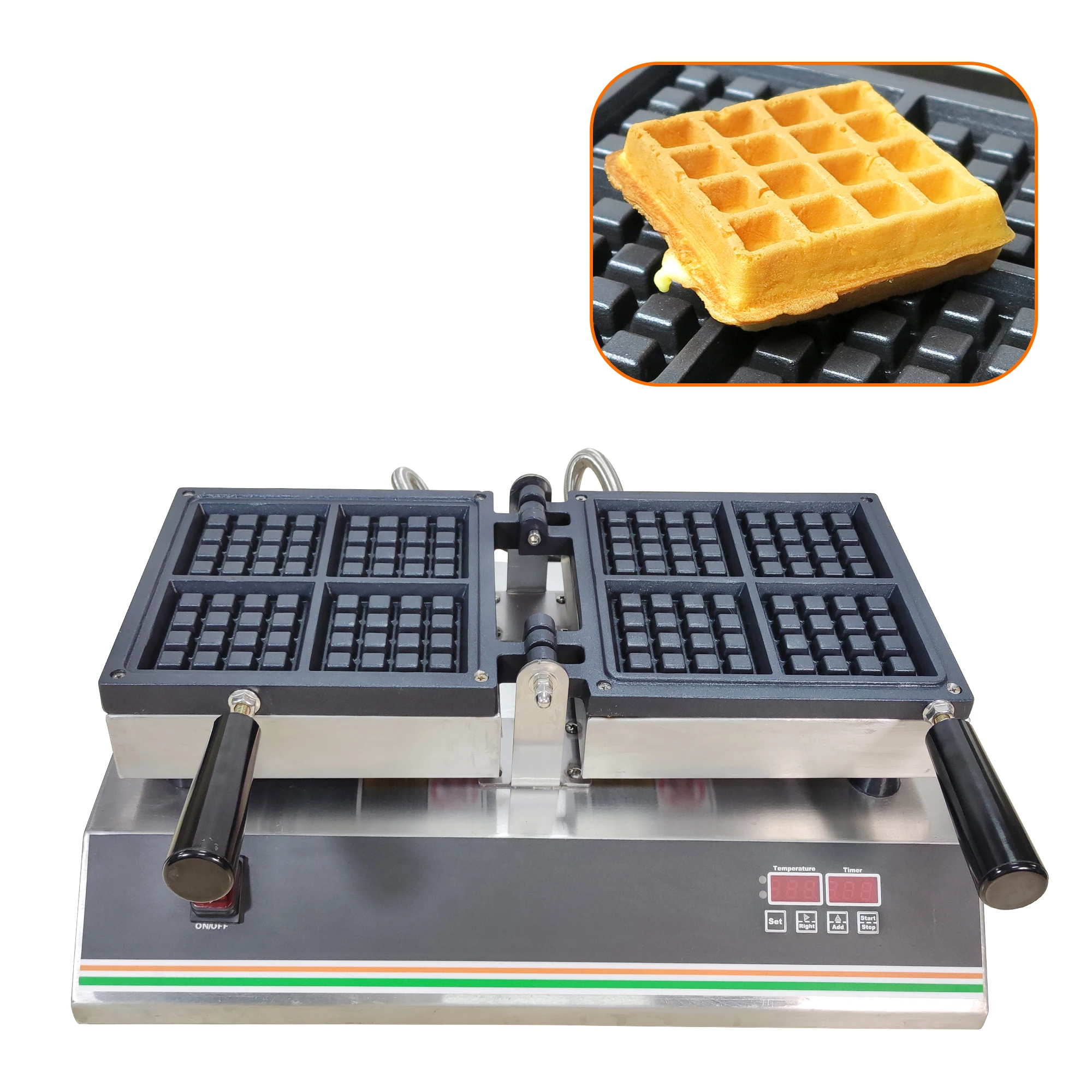 

Snack Machines Waffle Maker Commerical Non-stick 4 Slice Square Shape Waffle Machine For 220V or 110V