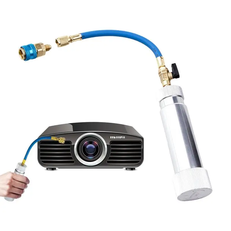 

R134A Oil Dye Injector 2OZ Manual Oil Fluorescent Dye Injector Refrigerant System Tool Automotive Air Conditioning Fluorescent