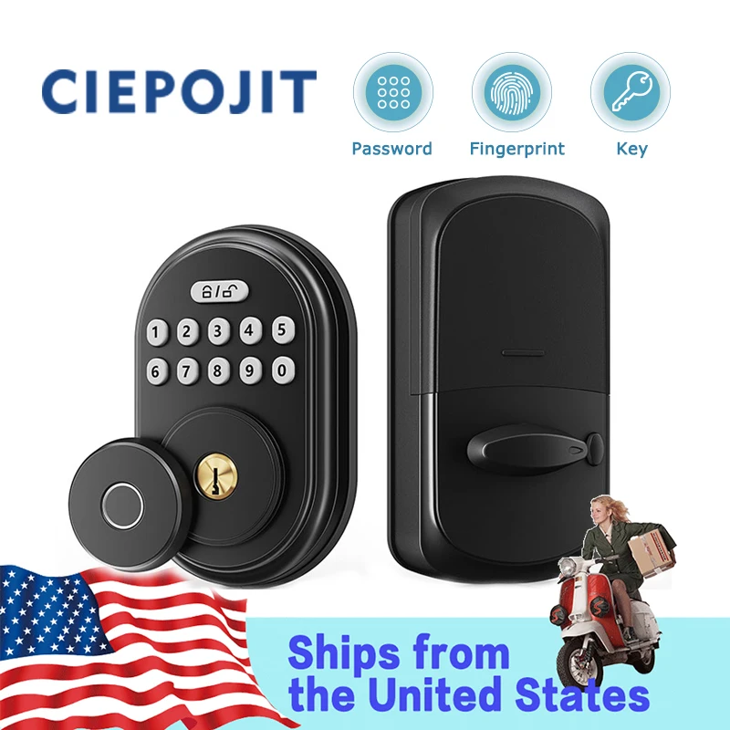 CIEPOJIT Дверной замок с отпечатком пальца — Замок входной двери без ключа