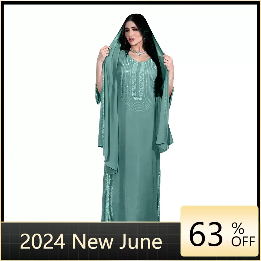 Арабский шифоновый халат с бриллиантами мусульманская Абая Дубай мусульманское