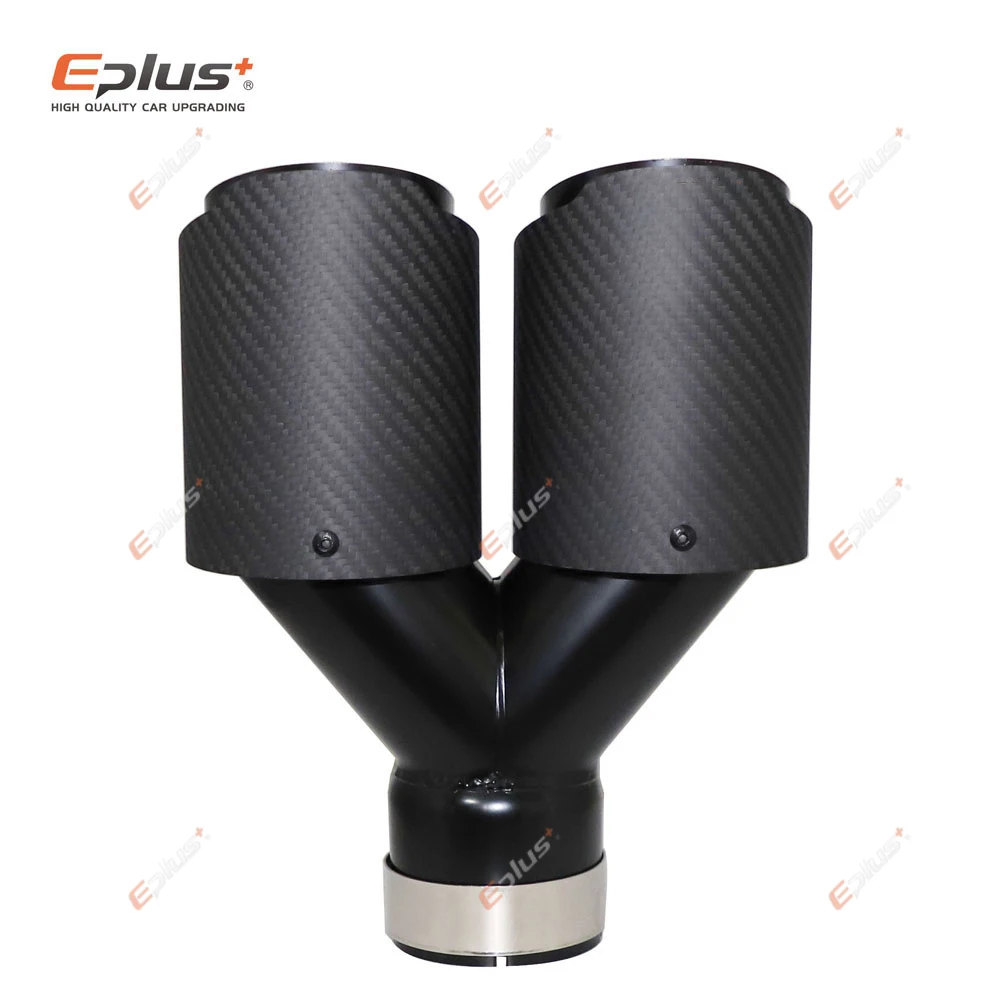 Матовый Y-образный Глушитель Из Углеродного Волокна Черный Двойной Выпускной