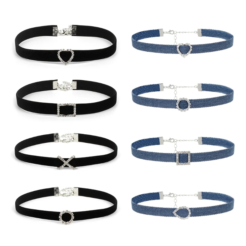 Универсальное джинсовое колье для женщин регулируемая длина цепочка на ключицы