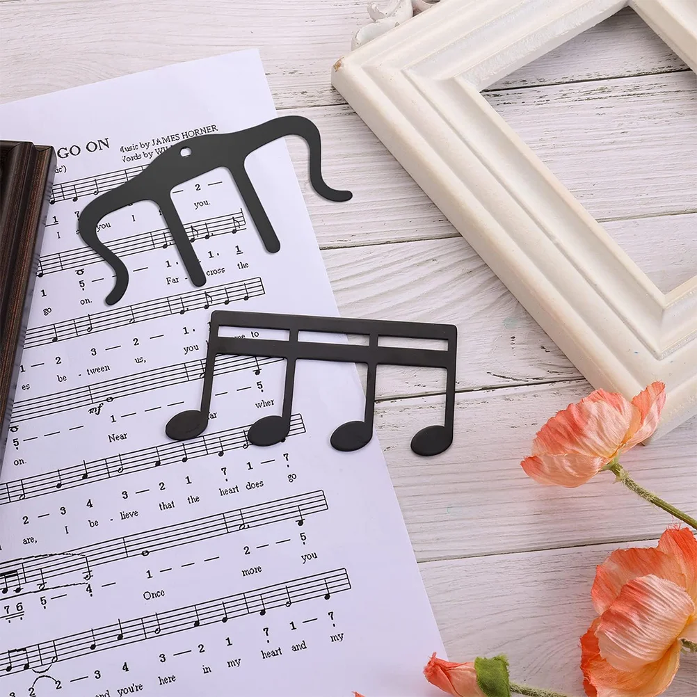 2pcs Metal Music Book Clip Music Note Paper Clips Sheet Music Stand Music Stands