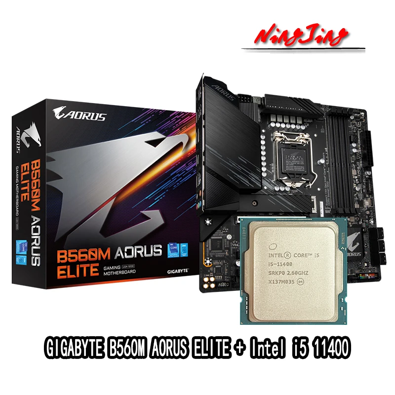 Intel Core i5 11400 CPU + GA B560M AORUS ELITE материнская плата подходит для LGA 1200 Материнская нового