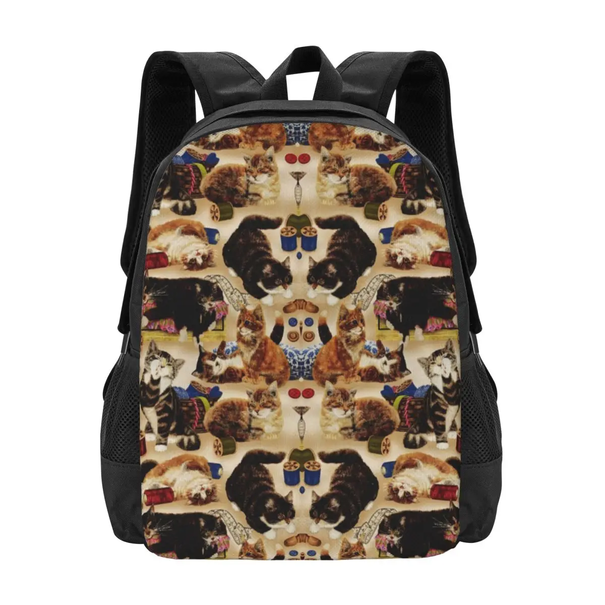 

Sew Curious Cats Simple Stylish Student Schoolbag Waterproof Large Capacity Casual Backpack Travel Laptop Rucksack