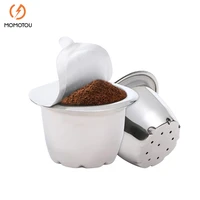 stainless steel reusable coffee pods%c2%a0refillable cup filter eco friendly coffee capsule filter spoon brush set for espresso machi