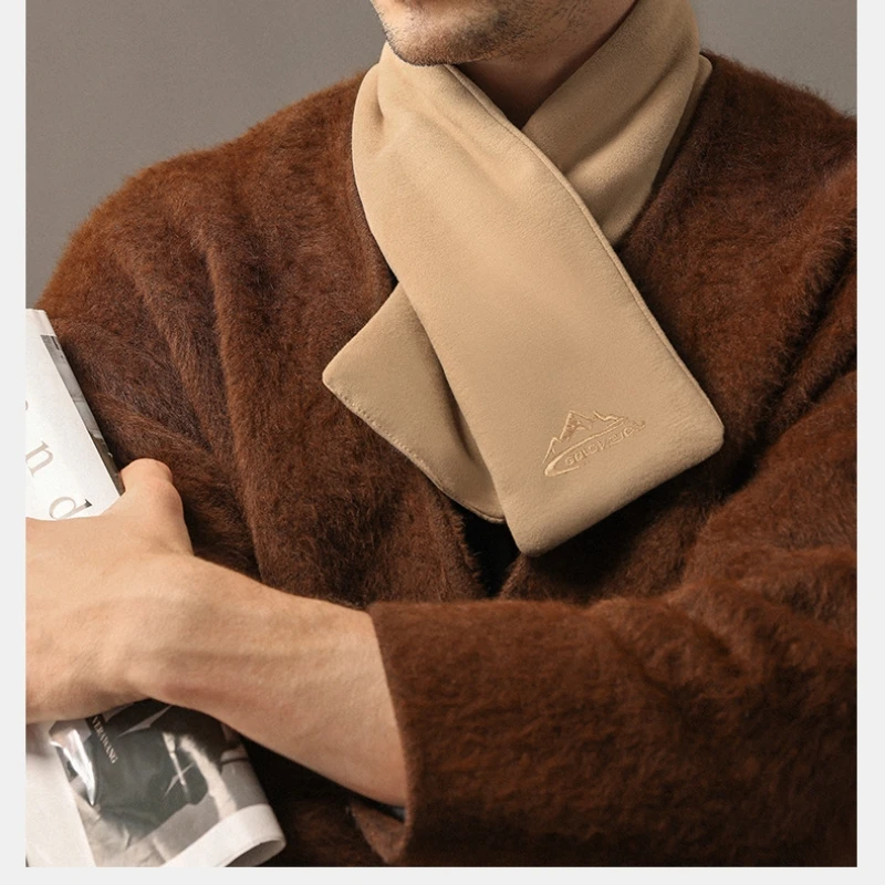 

New Winter Velvet Scarf Men Windproof Cold Outdoor Riding Warm Leisure Hundreds of Neck Cover Scarf