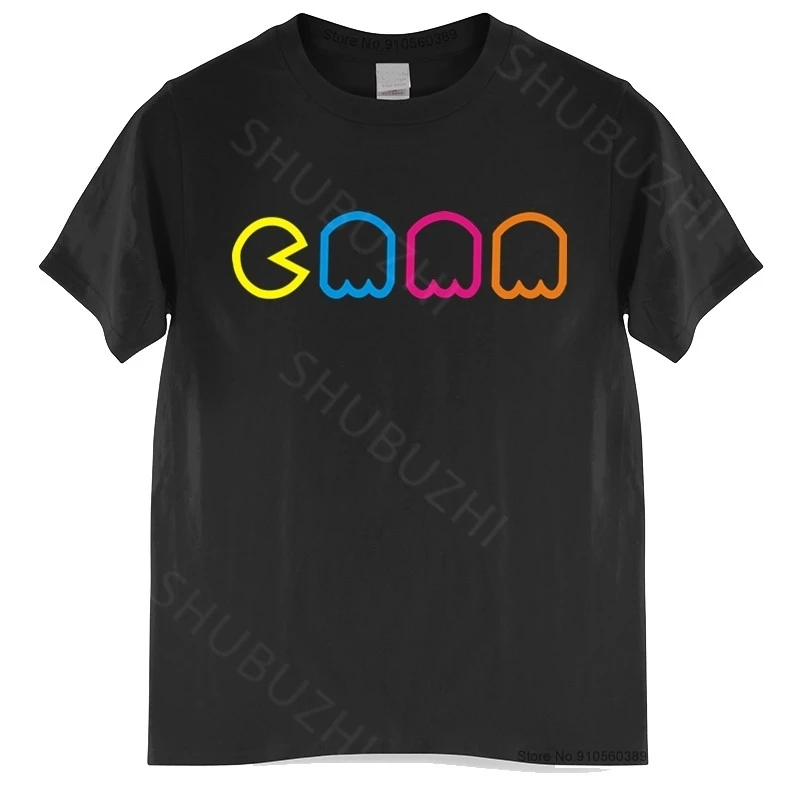 

Vintage T SHIRT Cool Retro 70s 80s Arcade PC Video Games Black T Shirts Funny Tops Tee Summer Cotton Teeshirt