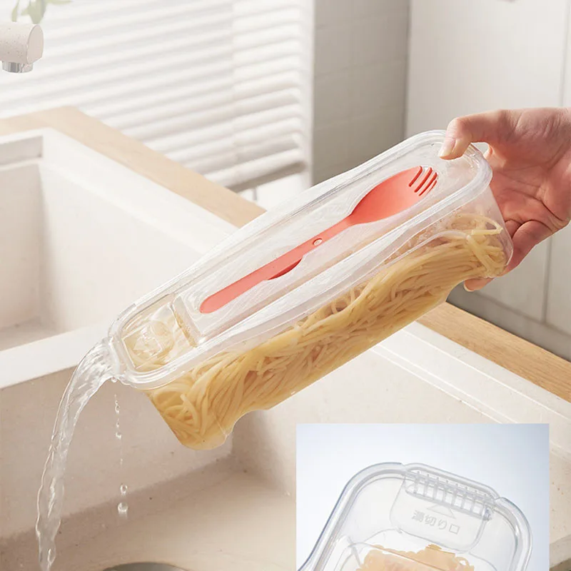 

Microwave Pasta Cooker with Strainer Heat Resistant Pasta Steamer with Lid Spaghetti Noodle Cooking Box Tool Kitchen Accessories