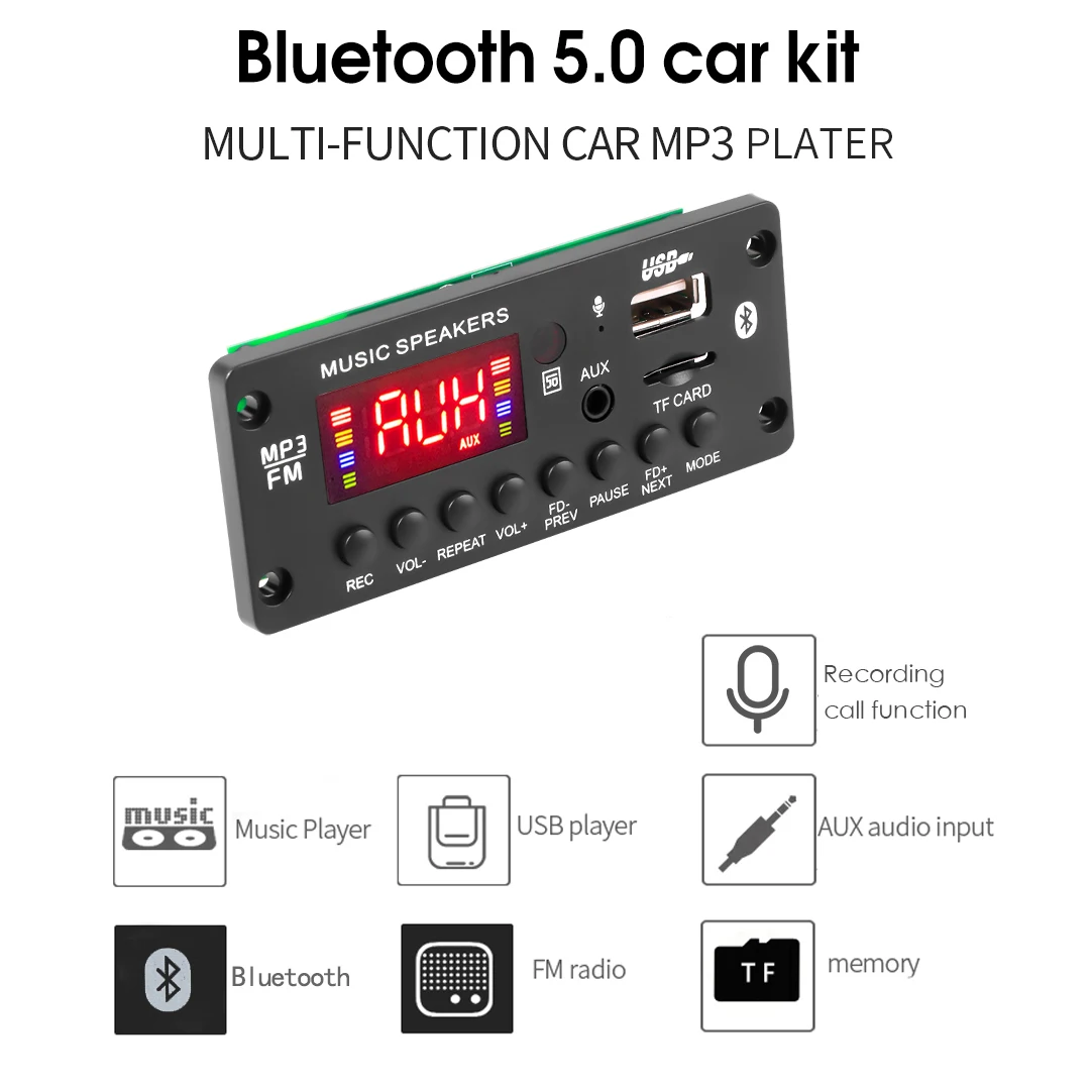 2*25 Вт 50 усилитель DC 7-15 в MP3 декодер плата Bluetooth 5 0 12 В Автомобильный плеер USB FM