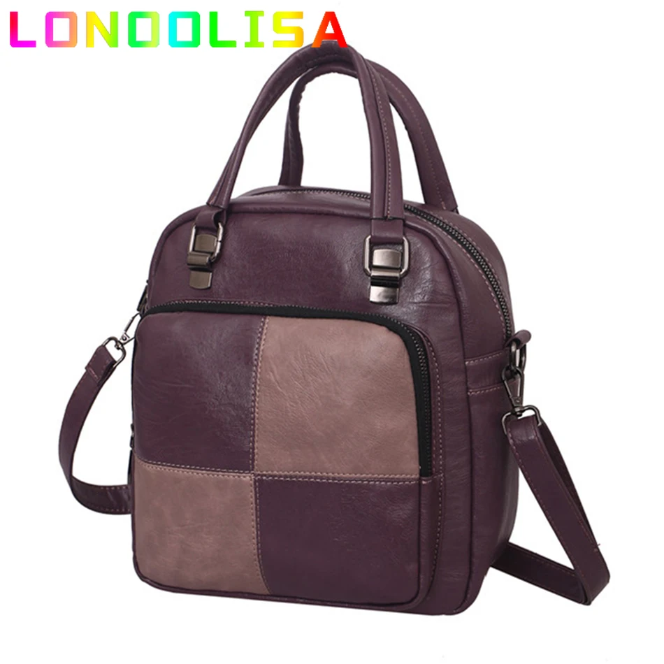 

Vintage Patchwork Shoulder Bag for Women 2022 Retro Soft Leather Purses and Handbags Small Female Messenger Crossbody Sac A Main