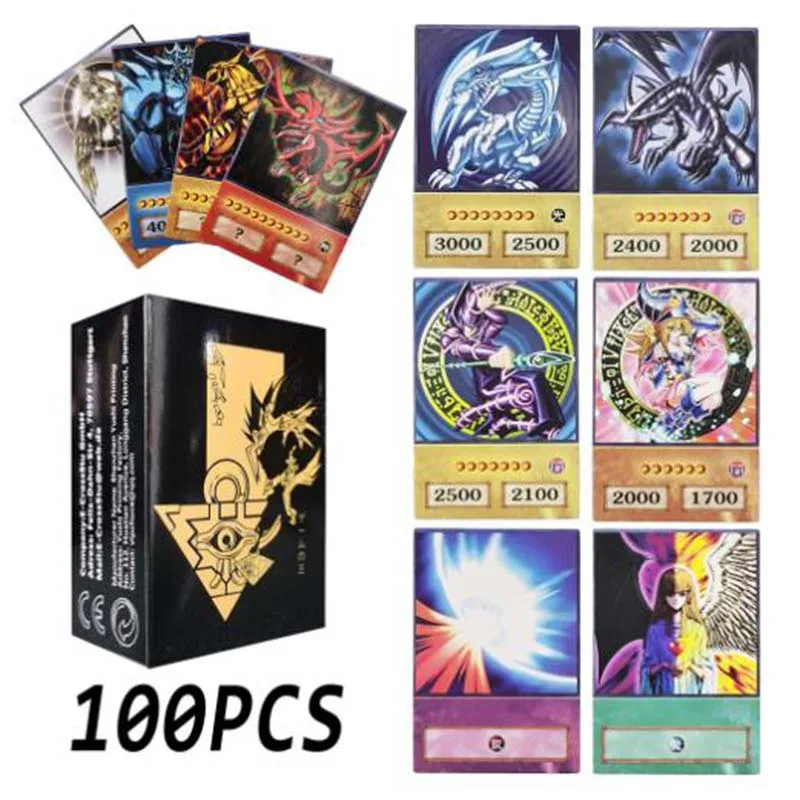 

Yu-Gi-Oh 100pcs Anime Style Cards Blue Eyes Dark Magician Exodia Obelisk Slifer Ra Yugioh DM Hobbies Collect DIY Children Gift