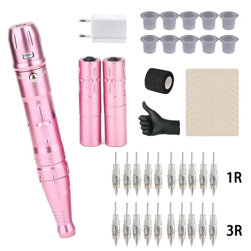 Беспроводная тату-машинка полный набор татуировок с 20 шт. картриджная игла