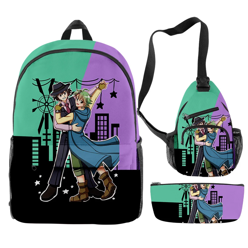 

Popular FUUTO PI-Fuuto Tantei Anime 3pcs/Set Backpack 3D Print School Student Bookbag Anime Laptop Daypack Chest Bag Pencil Case