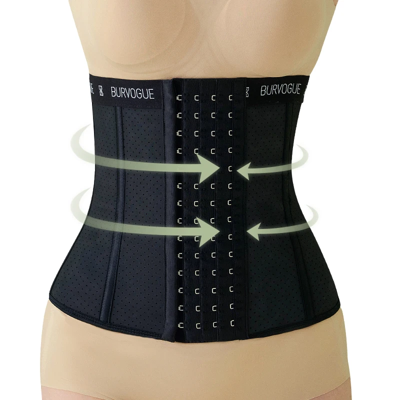 Burvogue Waist Trainer for Women Latex Underbust Bustiers Mesh Corsets Sports Waist Trimmer Belt Hourglass Control Body Shaper