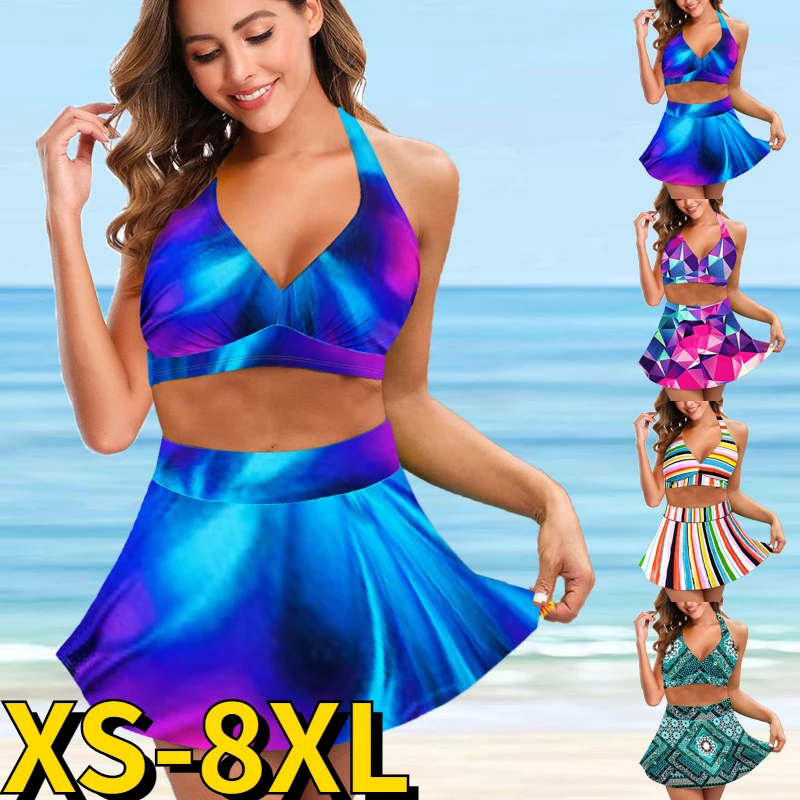 

2023 Summer Fashion Beachwear Ladies Two Piece Set Bikini New Women's High Waist Swimsuit New Design Printing Swimsuit XS-8XL