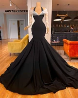 black long sleeve prom dresses 2022 mermaid wedding gowns formal dress women elegant halter party gowns satin abiti da sera
