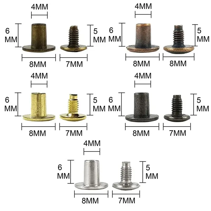 karbowana nit ze sztucznej skóry z płaską okrągłą główką 8 mm metalowy mieszanym materiałem do produkcji odzieży