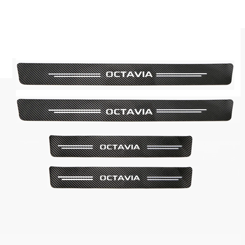 

4 шт. автомобильные наклейки пороговая полоса из углеродного волокна для автозапчастей SKODA OCTAVIA