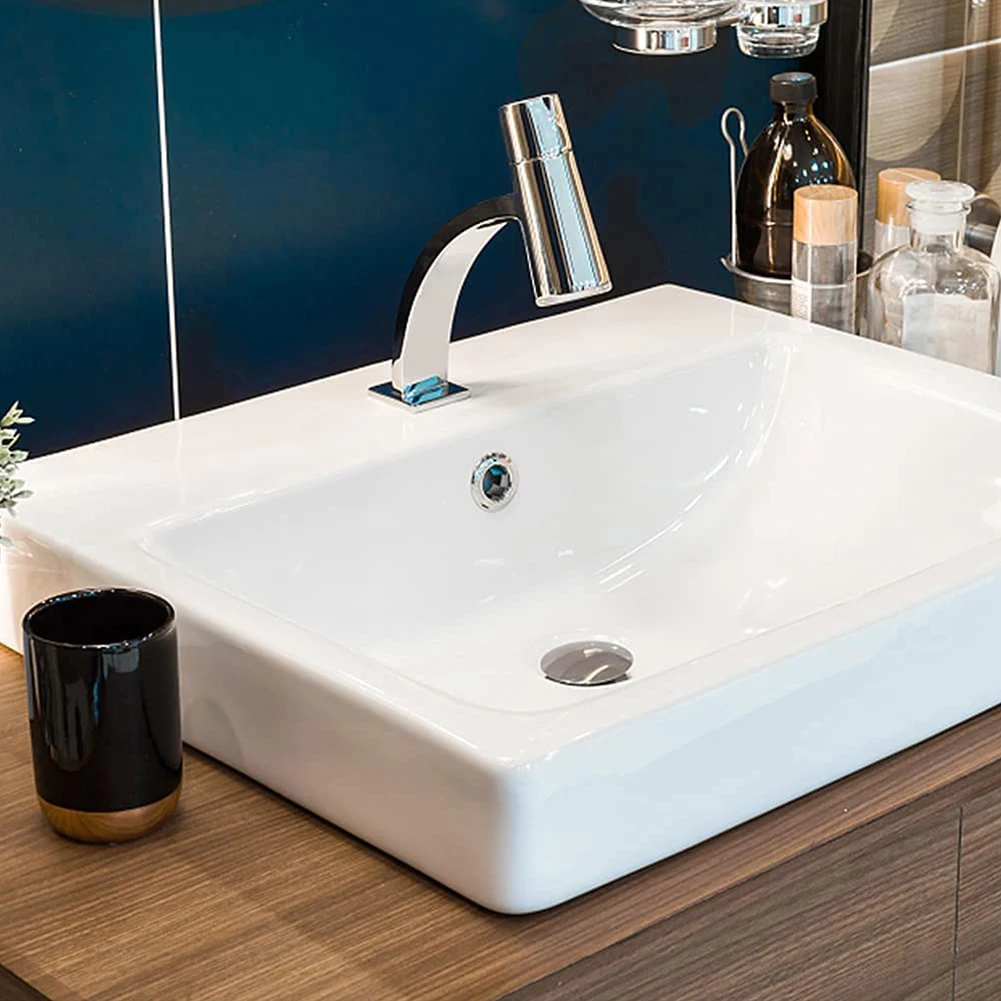 

Plug-in Washbasin Plug White Plastic Body Rustproof Brass Head 4cm Diameter For Kitchen Bathroom Washbasin Home Hardware