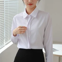 england style office lady simple fashion chiffon solid white blouse women blusas mujer de moda 2022 new shirt women tops x91