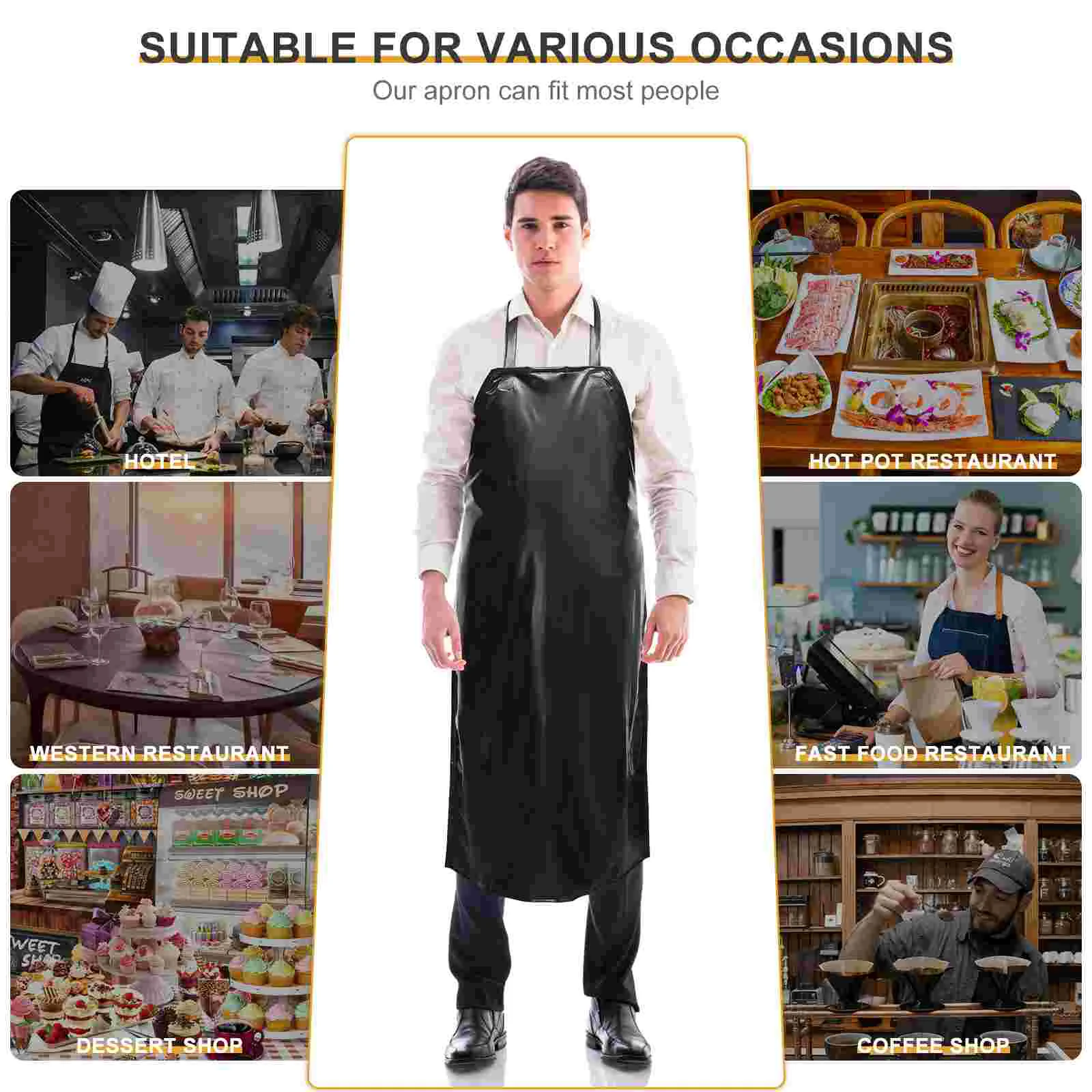 

Apron Aprons Work Waterproof Kitchen Rubber Dishwashing Men Butcher Vinyl Cooking Industrial Neck Bib Grooming Chef Duty Heavy