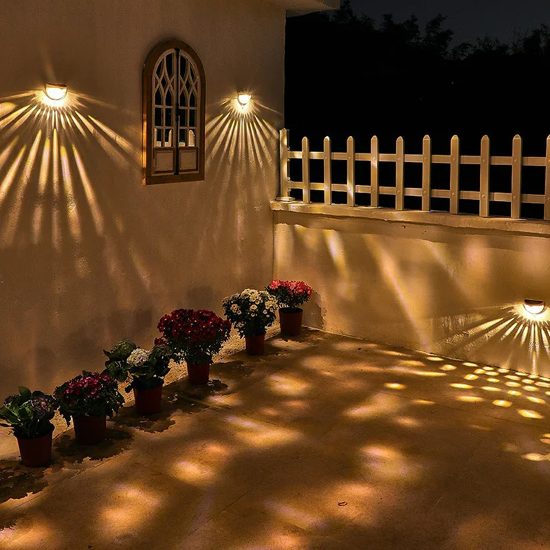 

Светодиодный летний Уличный настенный светильник на солнечной батарее, водонепроницаемые садовые лампы, декоративсветильник освещение для двора, сада