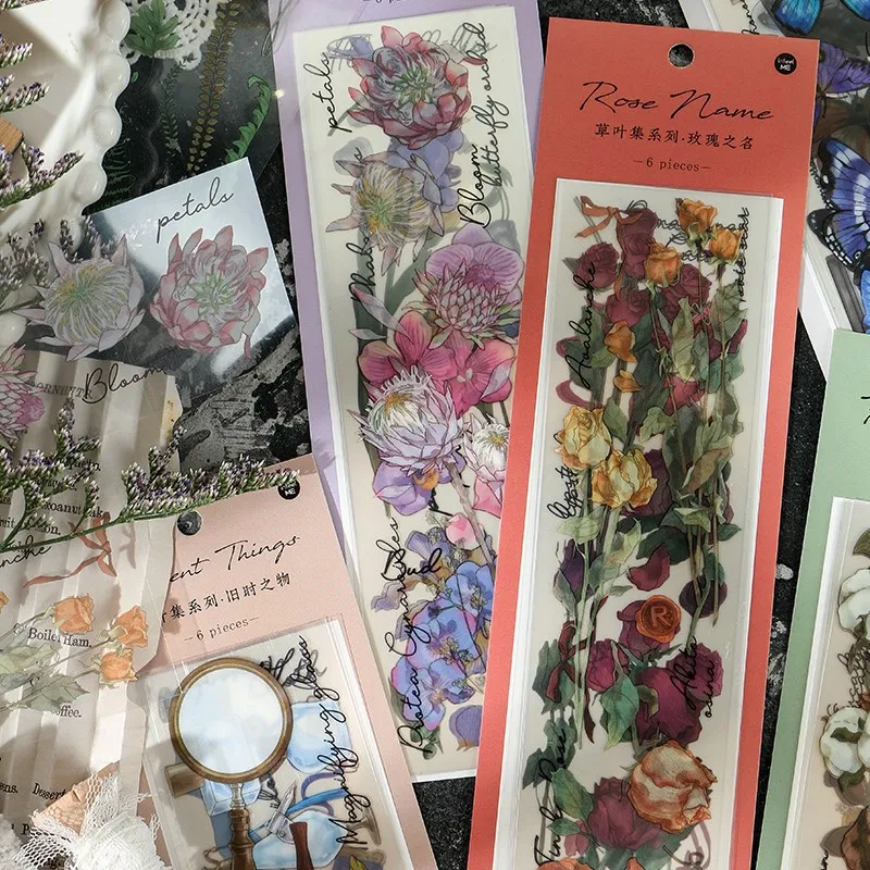 

3 Pcs Vintage Floral Plants Forest PET Sticker Diy Scrapbooking Sticker Stationery Diary Label Sticker