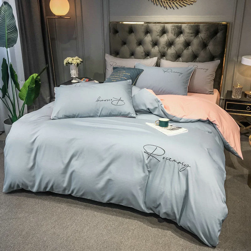 Simple High Quality Embroidered Duvet Cover Queen Washed Cotton Quilt 220x240 Soft Skin Friendly Comforter Covers 150x200 |