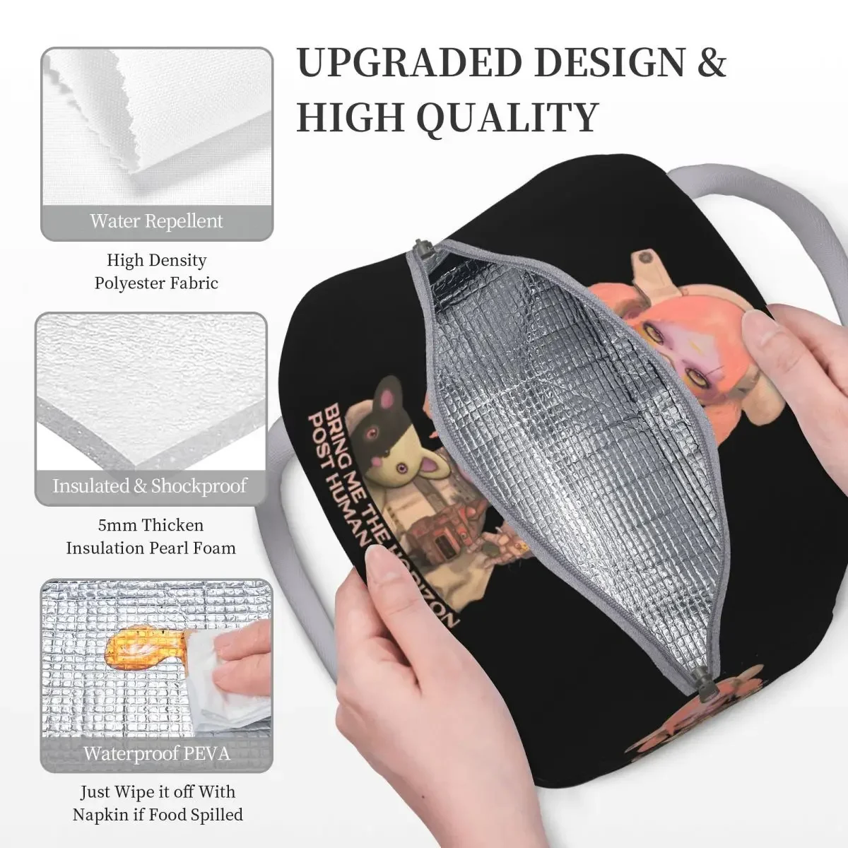 Изолированная сумка для ланча Rock POST HUMAN NeX GEn BMTH Horizon Band Merch школьный контейнер