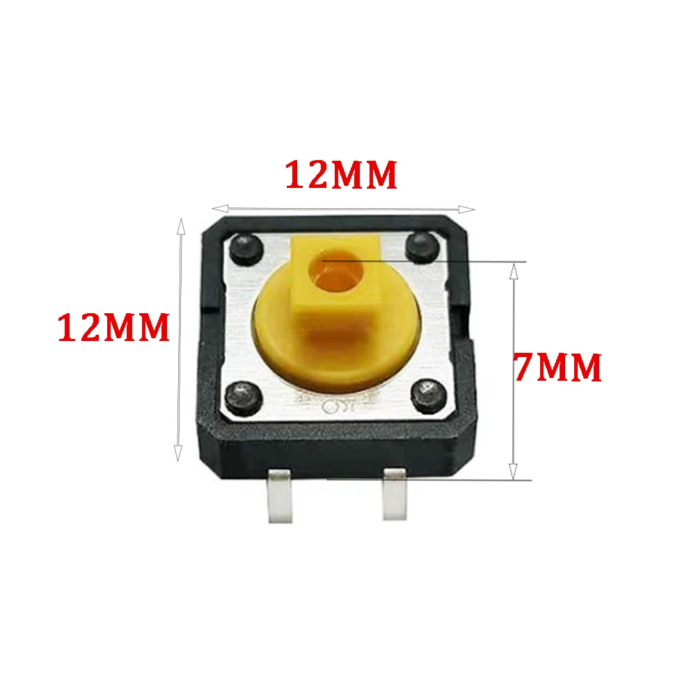 Тактильные переключатели желтого и квадратного цветов 10 шт./партия 12x12x7 мм шт.