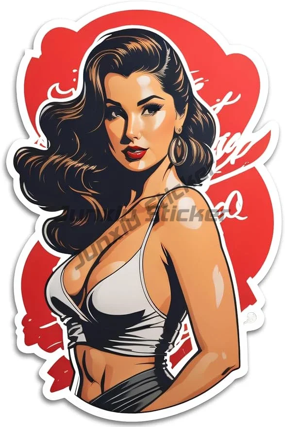 Фото Pin Up Girl Ракета Плакат Девушка Ретро Hot Rod Автомобильная наклейка Бомба Блокнот Автомобиль DIY Украшение Наклейка №2