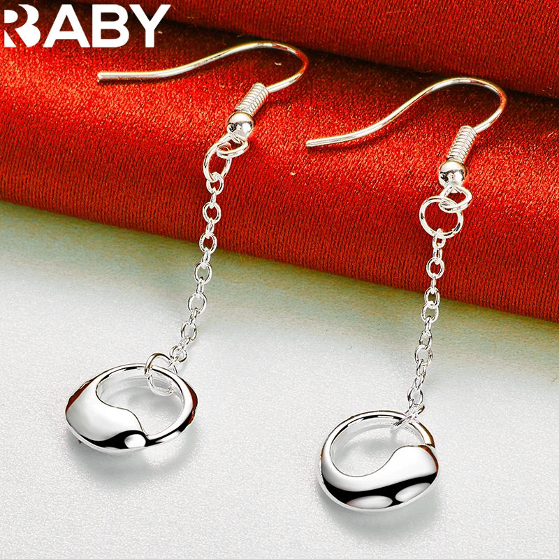 

925 Sterling Silver Elegant Water Droplet Long Drop Earrings For Woman Fashion Wedding Engagement Party Charm Jewelry Gift